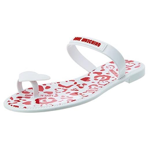 Love Moschino, sandali da donna, collezione primavera estate 2021, bianco, 41 eu