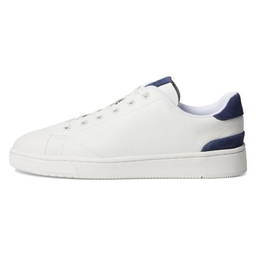 TOMS trvl lite 2.0 low, scarpe da ginnastica uomo, bright white/cadet blue leather, 45 eu