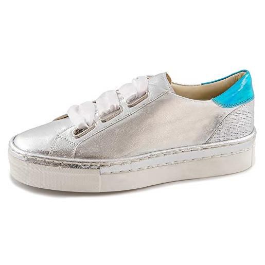 Marc Shoes verena, scarpe da ginnastica basse donna, grigio (laminato-nappa silver-black 00751), 41 eu