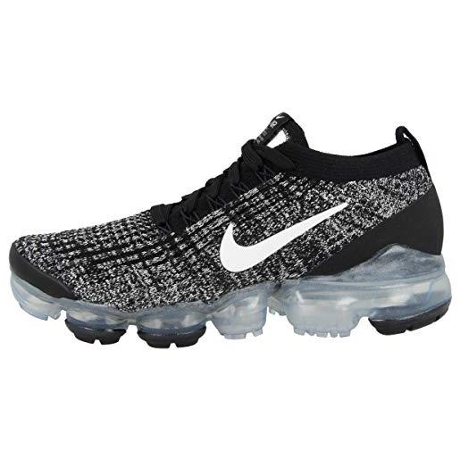 Nike air vapormax flyknit 3, scarpe da corsa donna, black/white-mtlc silver, 43 eu