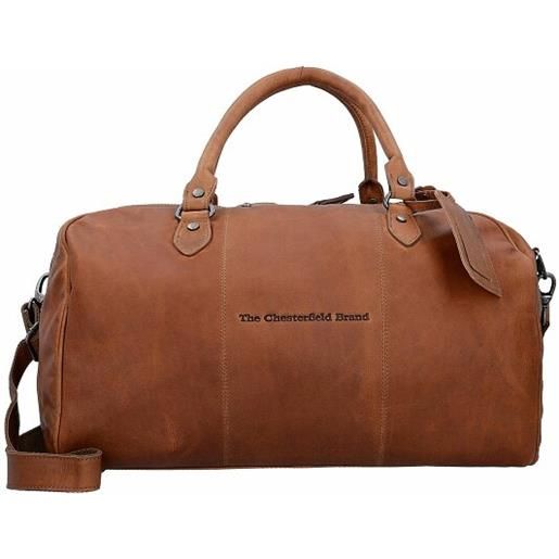 The Chesterfield Brand wax pull up borsa da viaggio weekender pelle 46 cm marrone