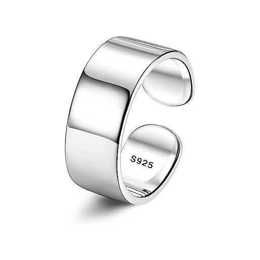 Chriscoco anelli donna argento 925 anello regolabile anello a fascia fedine fidanzamento per donna 8mm