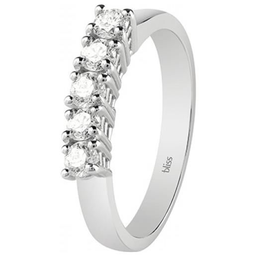Bliss anello dream in oro bianco e 5 diamanti ct. 0.3