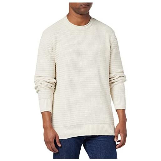 TOM TAILOR maglione lavorato a maglia, uomo, bianco (nice off white melange 30318), m
