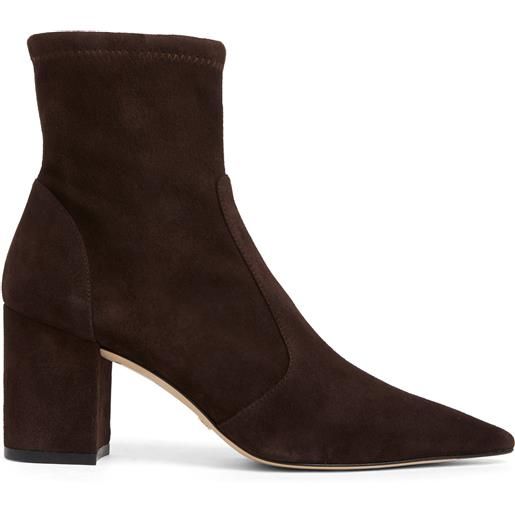 Stuart Weitzman stuart 75 block stretch bootie ebony