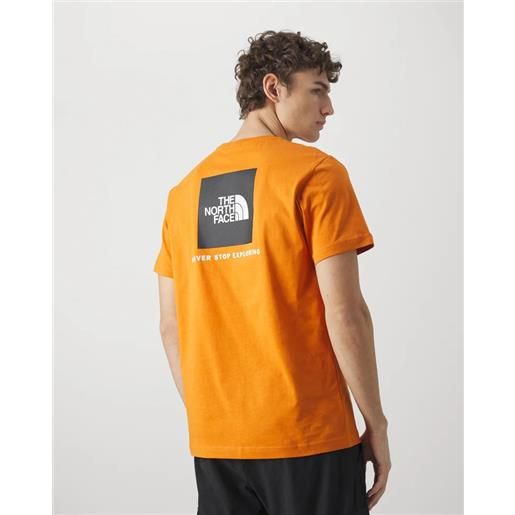 T-shirt maglia maglietta tempo libero uomo the north face arancione redbox tee nf0a87nppco1