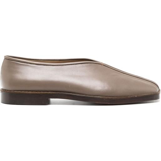 LEMAIRE piped leather slippers - marrone