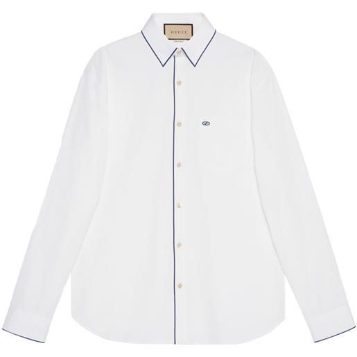 Gucci camicia con dettagli a contrasto - bianco