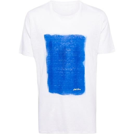 120% Lino t-shirt con stampa - toni neutri