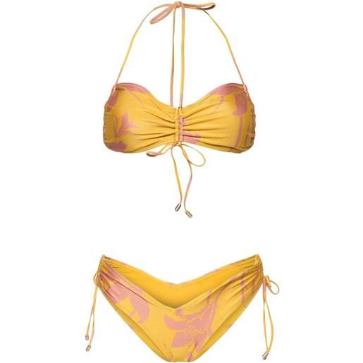 ZIMMERMANN set bikini acadian con ruches - giallo