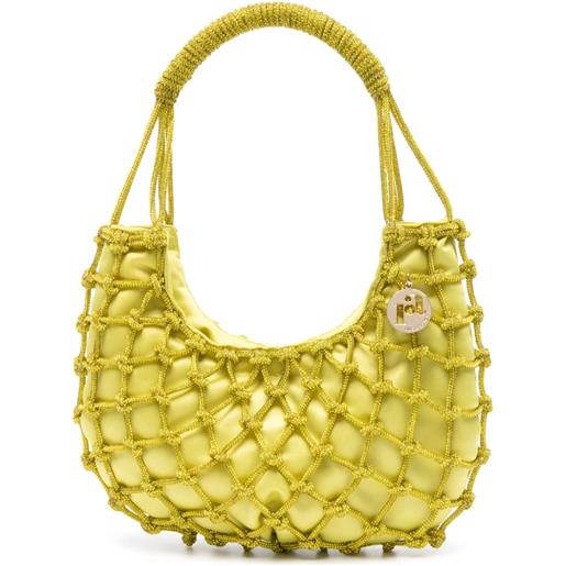 Rosantica borsa tote nodi con decorazione - giallo