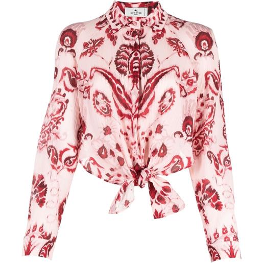 ETRO camicia con stampa paisley crop - rosa