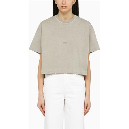 AUTRY t-shirt cropped grigio nebbia in cotone
