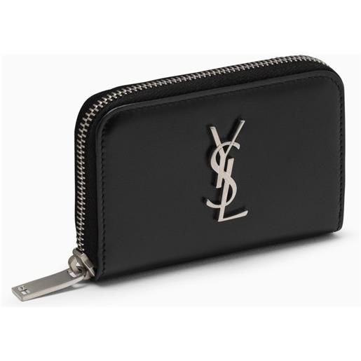 Saint Laurent portafoglio zip around nero