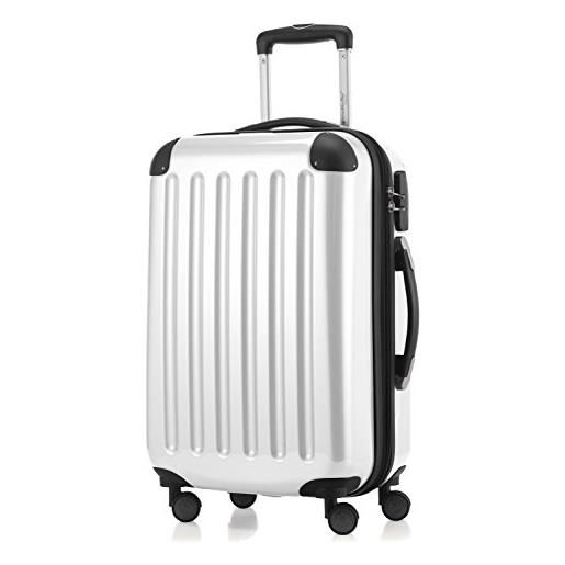 Hauptstadtkoffer - alex - bagaglio a mano con scomparto per laptop, valigia rigida, trolley espandibile, 4 doppie ruote, 55 cm, 42 litri, bianco