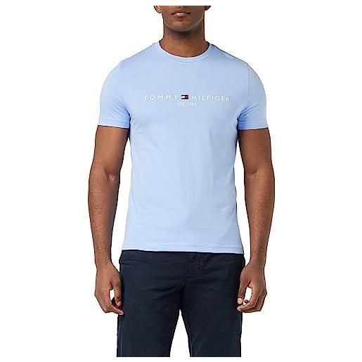 Tommy Hilfiger tommy logo tee, t-shirt, uomo, blue spell, l