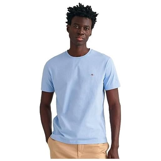 GANT reg shield ss t-shirt, t-shirt uomo, blu ( capri blue ), s