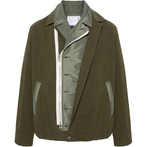 sacai giacca imbottita con design a strati - verde