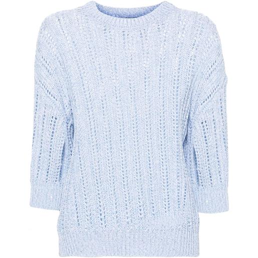 Peserico maglione con paillettes - blu