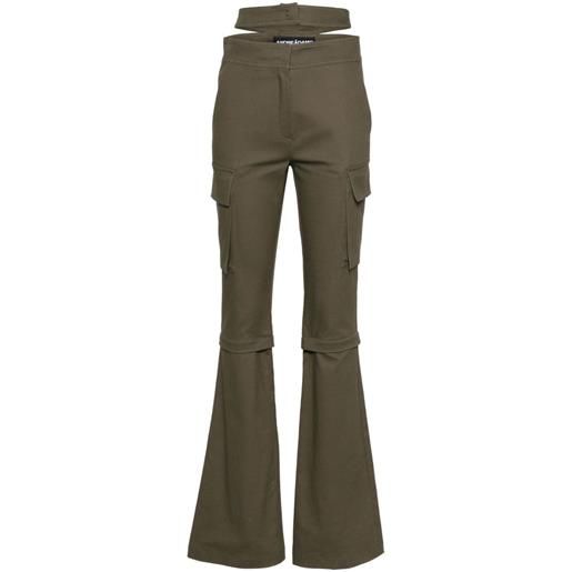 ANDREĀDAMO pantaloni svasati con doppia cintura - verde