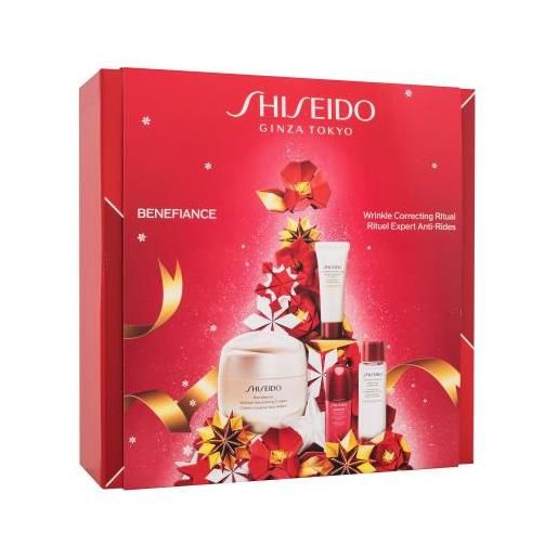 Shiseido benefiance wrinkle correcting ritual cofanetti crema giorno benefiance 50 ml + schiuma detergente chiarificante clarifying cleansing foam 15 ml + tonico treatment softener 30 ml + siero ultimune 10 ml per donna