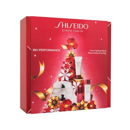 Shiseido bio-performance time-fighting ritual cofanetti crema giorno bio-performance 50 ml + schiuma detergente chiarificante 15 ml + ammorbidente di trattamento 30 ml + siero ultimune 10 ml per donna