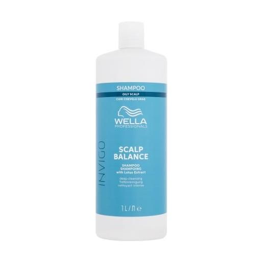 Wella Professionals invigo scalp balance oily scalp shampoo 1000 ml shampoo detergente profondo per capelli grassi per donna