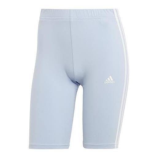 adidas essentials 3-stripes bike shorts, pantaloncini women's, blue dawn/white, m