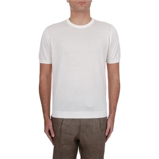Drumohr t-shirt in maglia uomo bianco