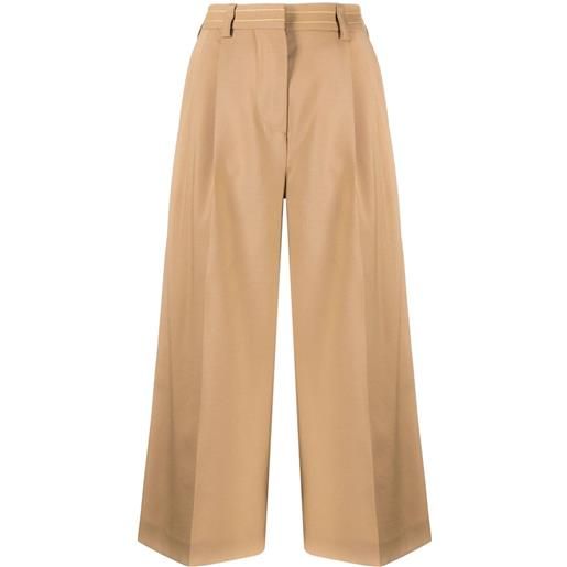 Marni pantaloni sartoriali crop - marrone