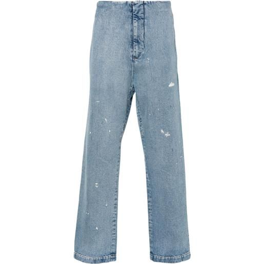 MM6 Maison Margiela jeans dritti con effetto vernice - blu
