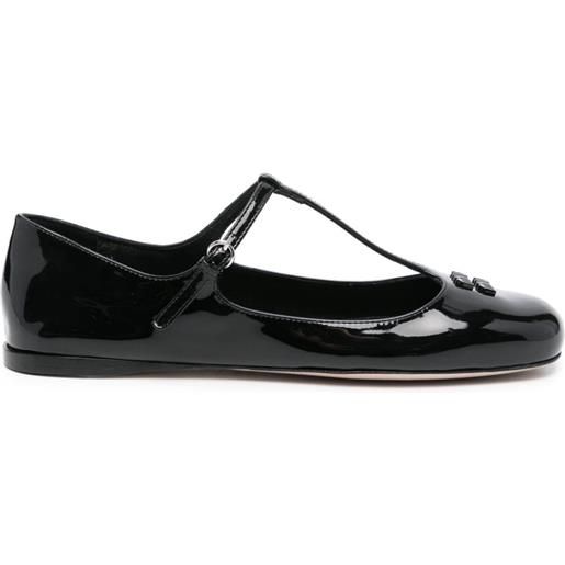 Miu Miu ballerine con logo - nero