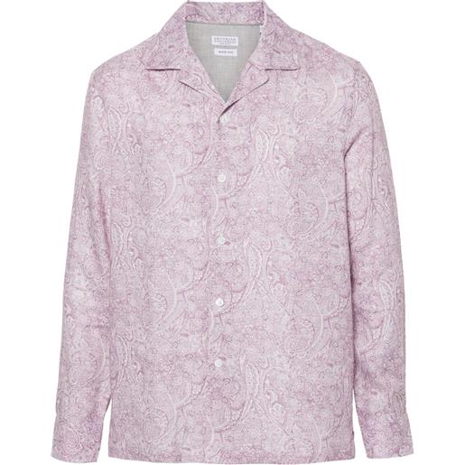Brunello Cucinelli camicia con stampa paisley - rosa