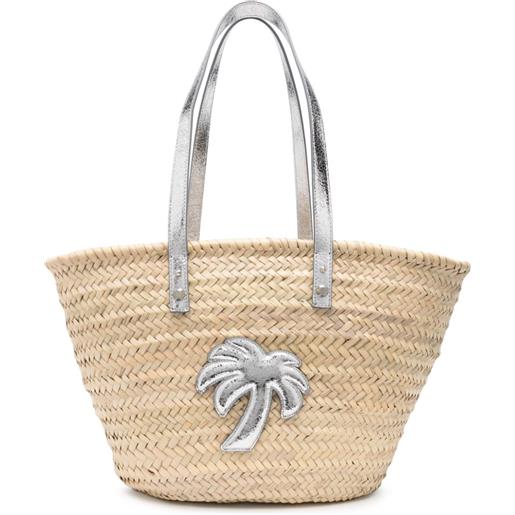 Palm Angels borsa da spiaggia con applicazione - argento