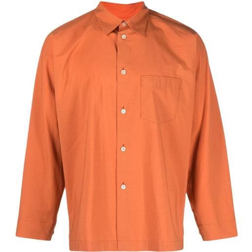Homme Plissé Issey Miyake camicia a maniche lunghe - arancione