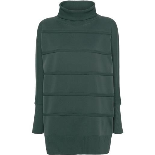 Pleats Please Issey Miyake maglione icy a coste - verde