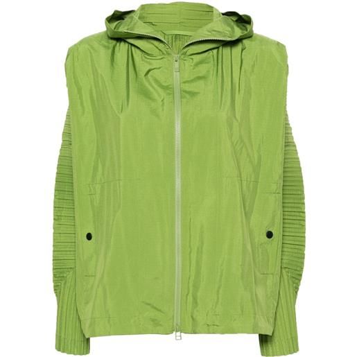 Homme Plissé Issey Miyake giacca leggera con effetto plissettato - verde