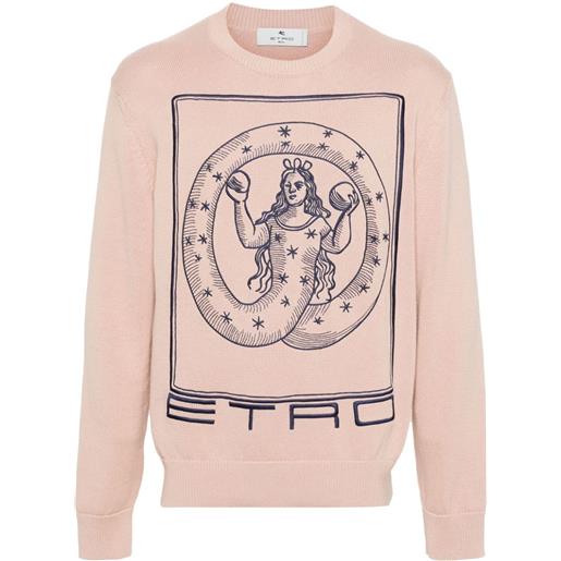 ETRO maglione con ricamo - rosa
