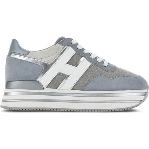 Hogan sneakers h483 con plateau - blu