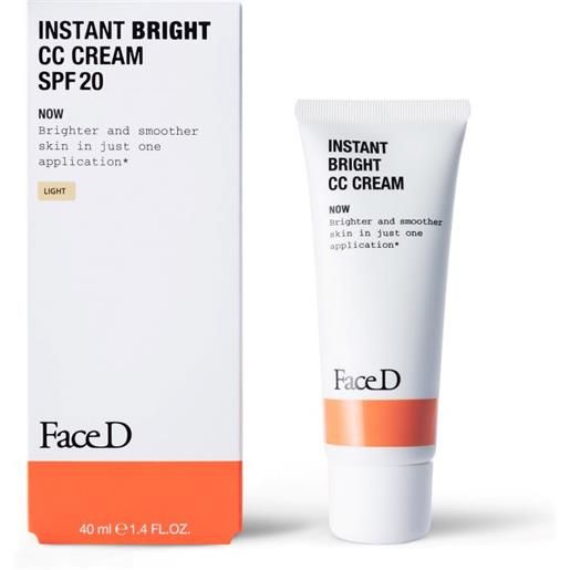 HCS Srl faced instant bright cc cream light - crema correttrice del colore spf20 colore chiaro - 40 ml