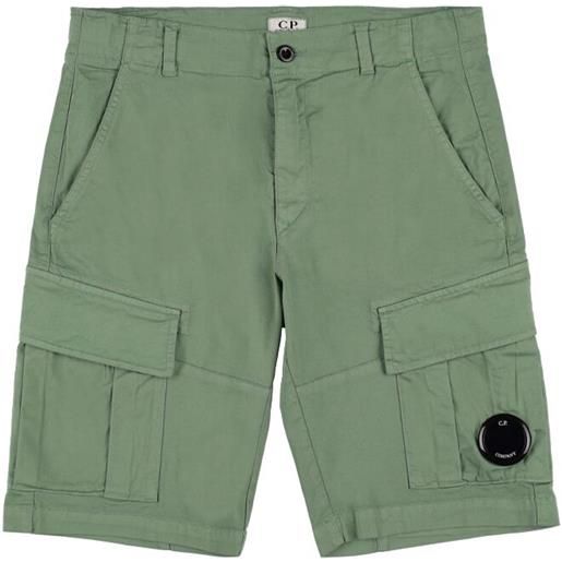 C.P. COMPANY shorts cargo in gabardina di cotone stretch