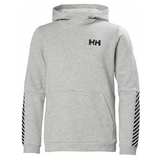 Helly Hansen jr active hoodie, grey melange, 12 unisex kids