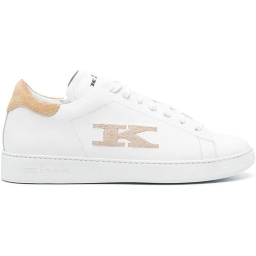 Kiton sneakers con ricamo - bianco