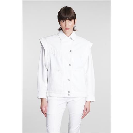 Isabel Marant giacche denim harmon in cotone bianco