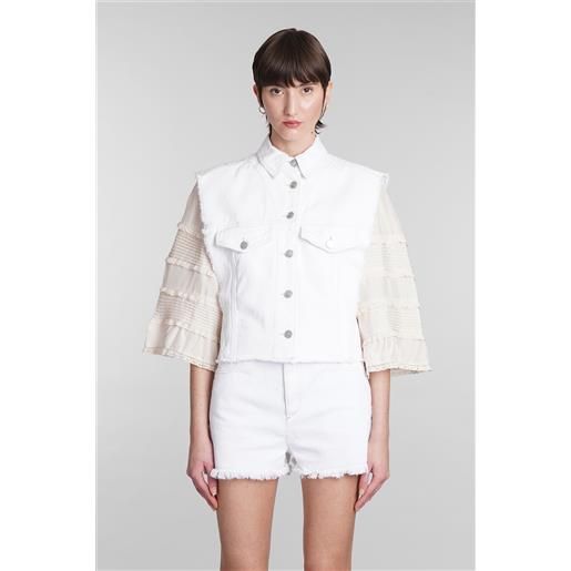 Isabel Marant giacche denim tyra in cotone bianco