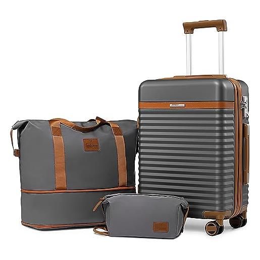 Joyway valigia bagaglio a mano 55x40x20 abs expandible trolley bagaglio con 4 rotelle girevoli e tsa lucchetto