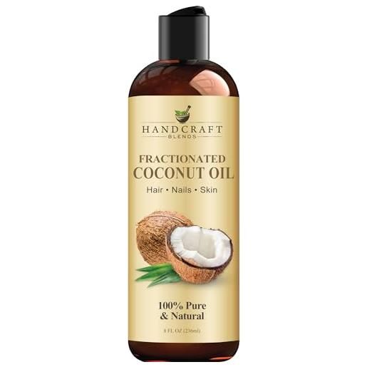 Handcraft Blends handcraft fractionated coconut oil - 100% pure & natural premium grade coconut carrier oil for essential oils, massage oil, moisturizing hair oil & body oil - 8 fl. Oz