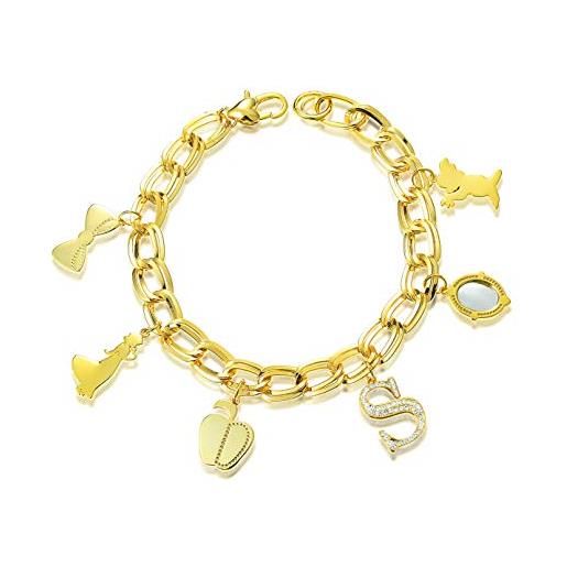 Disney couture kingdom snow white - braccialetto placcato oro di fascino delle ragazze regali per lei