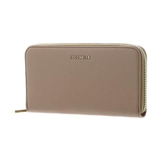 Coccinelle metallic soft zip around wallet toasted