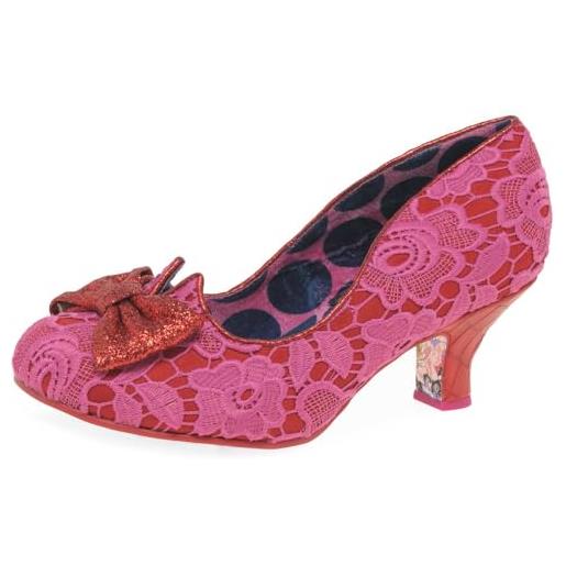 Irregular Choice dazzle razzle wide fit, scarpa mary jane donna, rosa/rossa, 40 eu larga